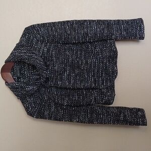 St. John Collection Knit Jacket Wool Blend SZ 8 Black White